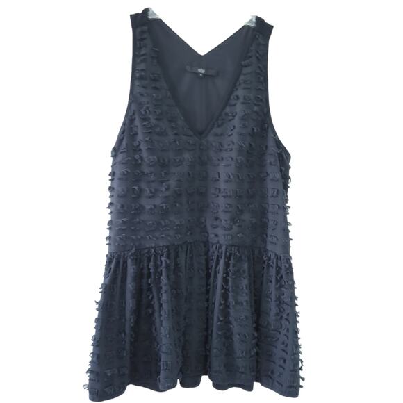 Tibi Sleeveless Blouse Size 4 Black Textured Summer Top Quiet Luxury Shirt - Picture 1 of 4